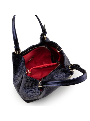 Anna Morellini Leren handtas "Eloisa" donkerblauw - (B)38 x (H)28 x (D)16 cm