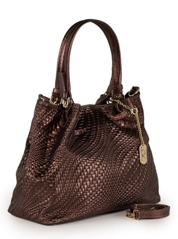 Anna Morellini Leren handtas "Eloisa" koperkleurig - (B)38 x (H)28 x (D)16 cm