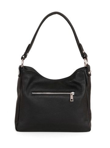 Anna Morellini Leder-Henkeltasche "Paolina" in Schwarz - (B)28 x (H)24 x (T)8 cm