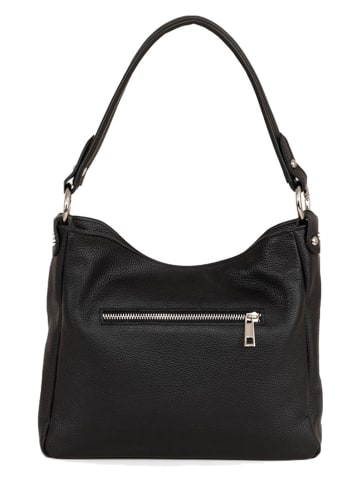 Anna Morellini Leder-Schultertasche "Paolina" in Schwarz - (B)28 x (H)24 x (T)8 cm