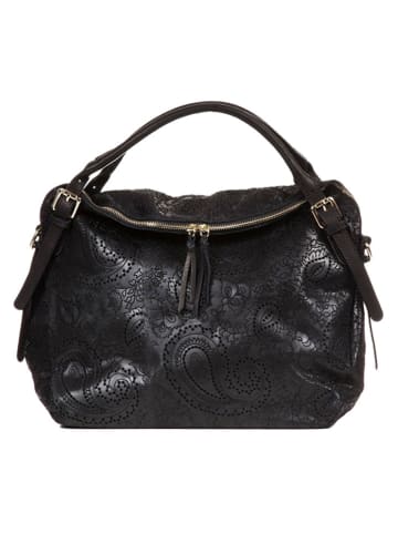 Lucca Baldi Skórzany shopper bag "Cortona" w kolorze czarnym - 40 x 36 x 16 cm