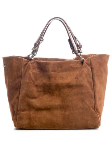 Lucca Baldi Skórzany shopper bag "Gimignano" w kolorze jasnobrązowym - 45 x 50 x 20 cm