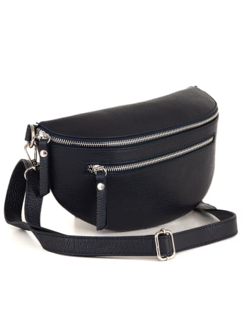 Lucca Baldi Leder-Gürteltasche "Burano" in Dunkelblau - (B)30 x (H)19 x (T)2 cm