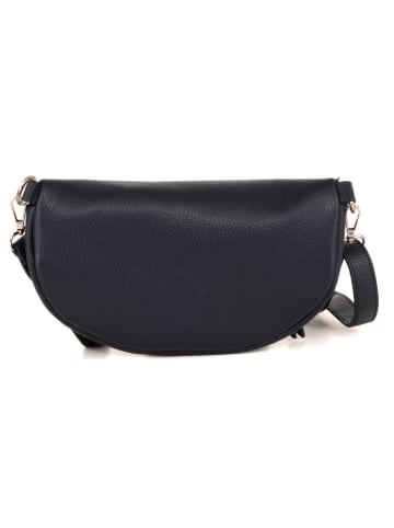 Lucca Baldi Leren schoudertas "Burano" donkerblauw - (B)30 x (H)19 x (D)2 cm