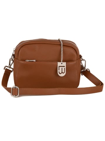 Lucca Baldi Leder-Umhängetasche "Cascina" in Braun - (B)22 x (H)18 x (T)9 cm