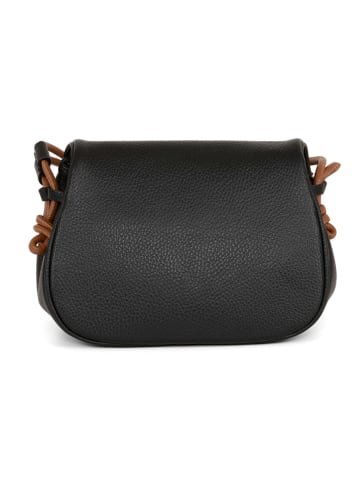 Anna Morellini Leder-Umhängetasche "Drina" in Schwarz - (B)22 x (H)15 x (T)10 cm