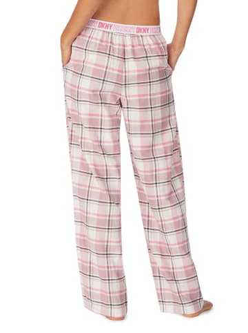 DKNY Spodnie piżamowe w kolorze jasnoróżowo-kremowym