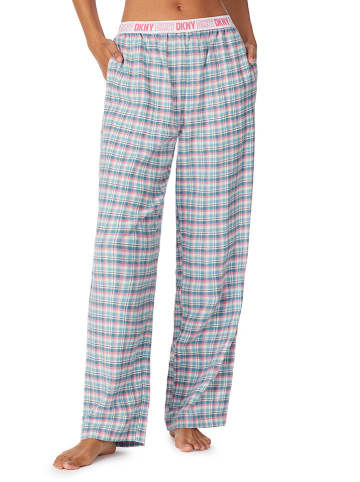 DKNY Spodnie piżamowe w kolorze błękitno-jasnoróżowym
