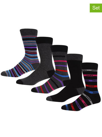 DKNY 5er-Set: Socken in Schwarz/ Bunt