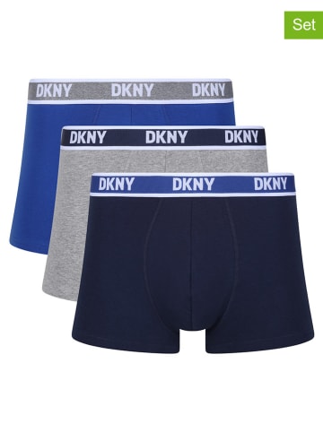 DKNY 3-delige set: boxershorts donkerblauw/grijs/blauw
