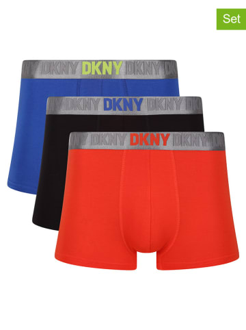 DKNY 3er-Set: Boxershorts in Schwarz/ Rot/ Blau