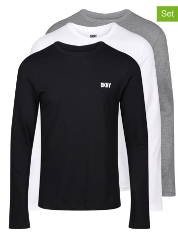 DKNY Koszulki (3 szt.) w kolorze biało-czarno-szarym