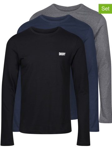 DKNY 3-delige set: longsleeves donkerblauw/grijs/zwart