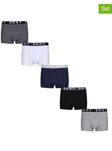 DKNY Bokserki (5 par) w kolorze czarno-szaro-białym