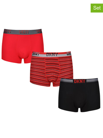 DKNY 3-delige set: boxershorts zwart/rood