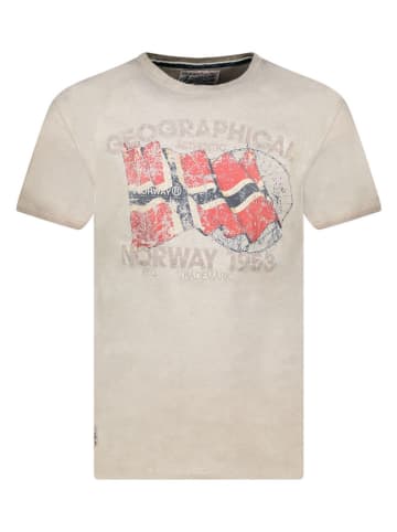 Geographical Norway Koszulka "Japoral" w kolorze szarobrązowym