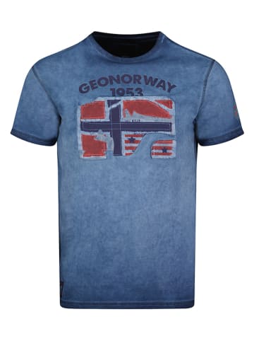 Geographical Norway Koszulka "Jotz" w kolorze granatowym