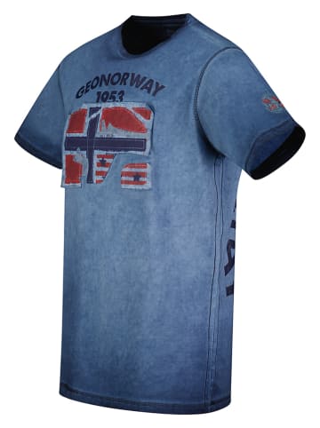 Geographical Norway Shirt "Jotz" donkerblauw