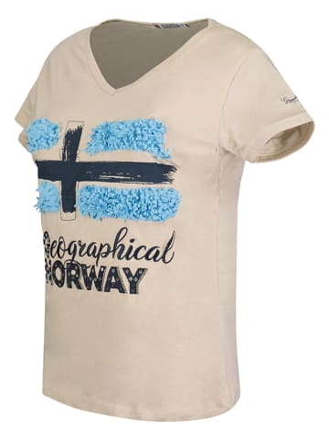 Geographical Norway Koszulka "Jarine" w kolorze beżowym