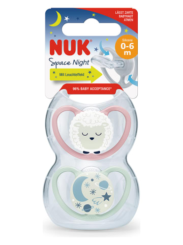 NUK 2er-Set: Schnuller "Space" in Rosa/ Türkis 2 x2 Stück