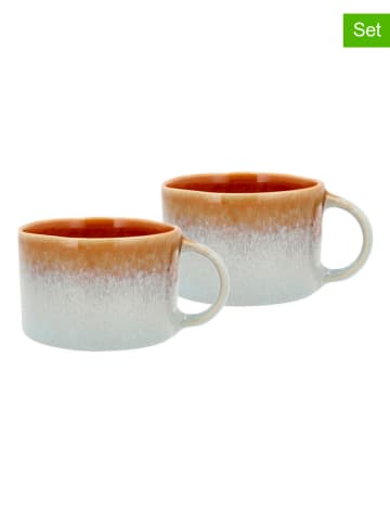 Villa Collection 2er-Set: Kaffeetassen "Styles" in Hellblau/ Hellbraun - 160 ml