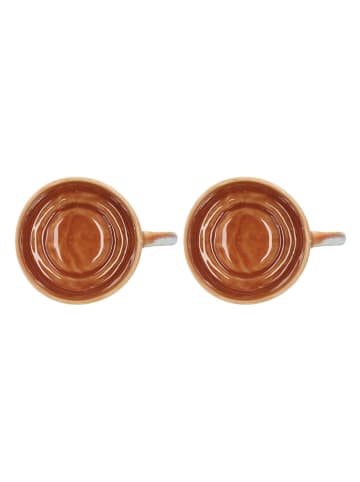 Villa Collection 2-delige set: koffiekoppen "Styles" lichtblauw/lichtbruin - 160 ml