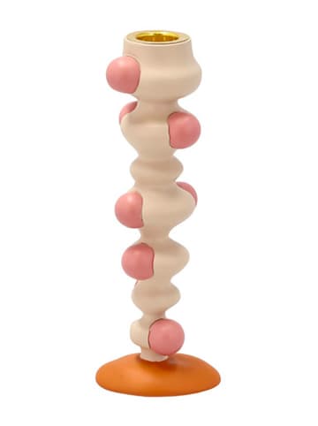 Villa Collection Kerzenständer "Styles" in Creme/ Rosa - (H)18 cm