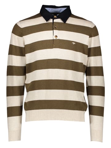 Fynch Hutton Pullover in Oliv/ Creme
