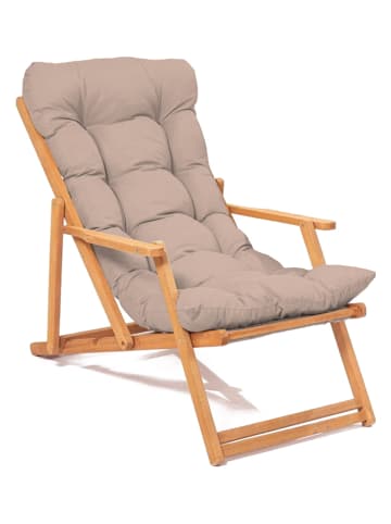 FLORIANE GARDEN Tuinstoel beukenhout/beige - (B)66 x (H)110 x (D)46 cm