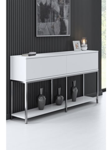 Scandinavia Concept Sideboard "Lord" in Weiß/ Silber - (B)150 x (H)80 x (T)30 cm