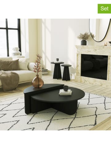 Scandinavia Concept 2-delige set: bijzettafels "Podium" zwart