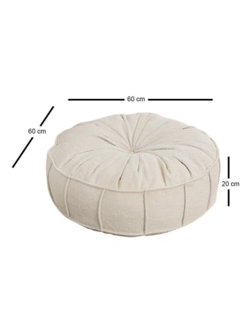 Scandinavia Concept Pouf "Teddy" in Weiß - (H)20 x Ø 60 cm