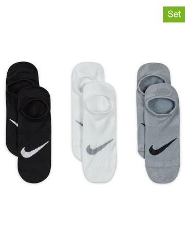 Nike Skarpety-stopki (3 pary) w kolorze czarno-szaro-białym