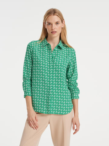 OPUS Bluzka "Falkine" w kolorze zielono-białym