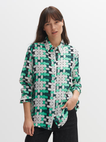 OPUS Linnen blouse "Falkina" lichtgrijs/groen