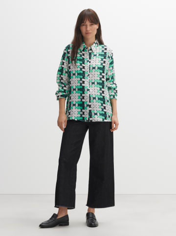 OPUS Blouse "Falkina" lichtgrijs/groen