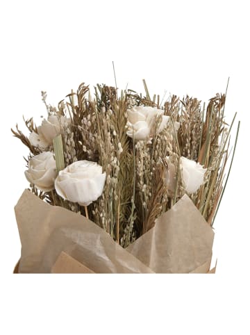 InArt Bukiet suszonych kwiatów w kolorze biało-zielonym - 50 cm