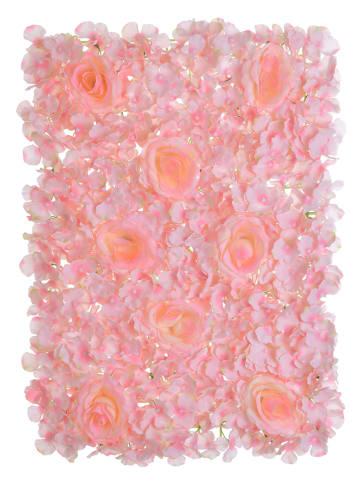 InArt Panel ścienny w kolorze jasnoróżowym ze sztucznych kwiatów - 40 x 60 cm