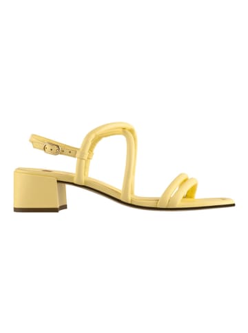 Högl Skórzane sandały "Uma" w kolorze żółtym na obcasie