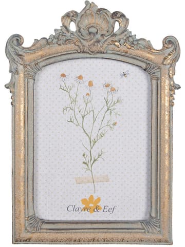 Clayre & Eef Bilderrahmen in Hellgrau/ Gold - (B)18 x (H)25 x (T)2 cm