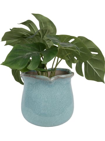 Clayre & Eef Blumentopf in Hellblau - (H)15 x Ø 16 cm