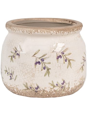 Clayre & Eef Doniczka w kolorze beżowo-fioletowym - wys. 10 x Ø 12 cm