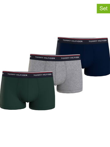 Tommy Hilfiger 3-delige set: boxershort grijs/groen/donkerblauw