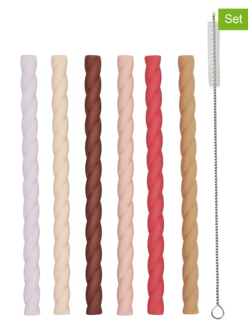 OYOY mini 6-delige set: rietjes "Mellow" meerkleurig - (H)16 cm
