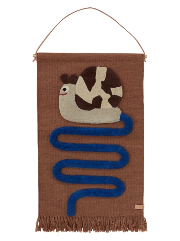 OYOY mini Wandtapijt  "Sally Snail On The Way" bruin - (L)87 x (B)50 cm