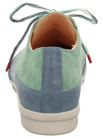 Think! Leder-Sneakers in Mint/ Blau