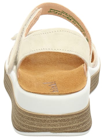 Think! Leder-Sandalen in Creme