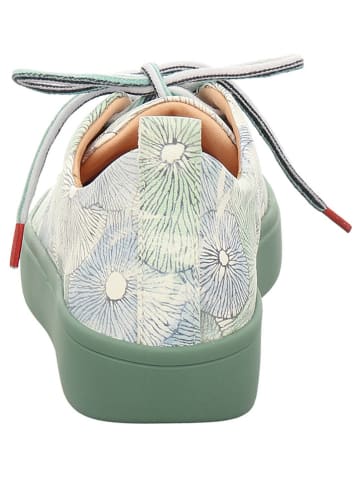 Think! Leder-Sneakers in Weiß/ Grün/ Bunt 