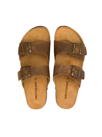 Westfjord Leren slippers "Hekla" bruin