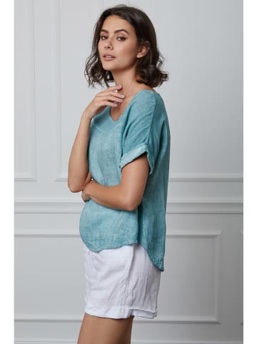 La Compagnie Du Lin Linnen shirt "Felicia" turquoise